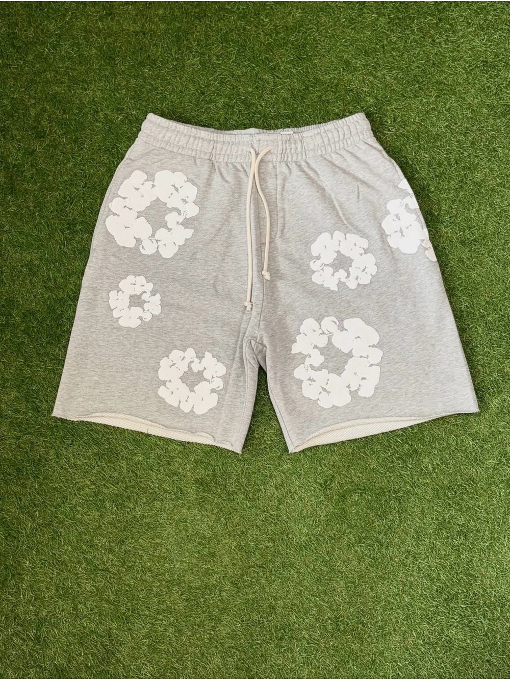 White On Grey Denim Tears Shorts